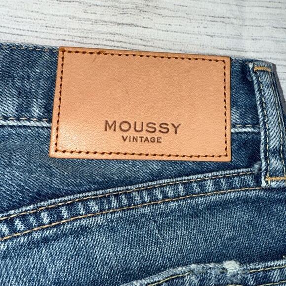 Moussy Vintage Jeans Size 24 Lindsay Skinny Cropped Jeans Light Blue Frayed Hem - Picture 11 of 11